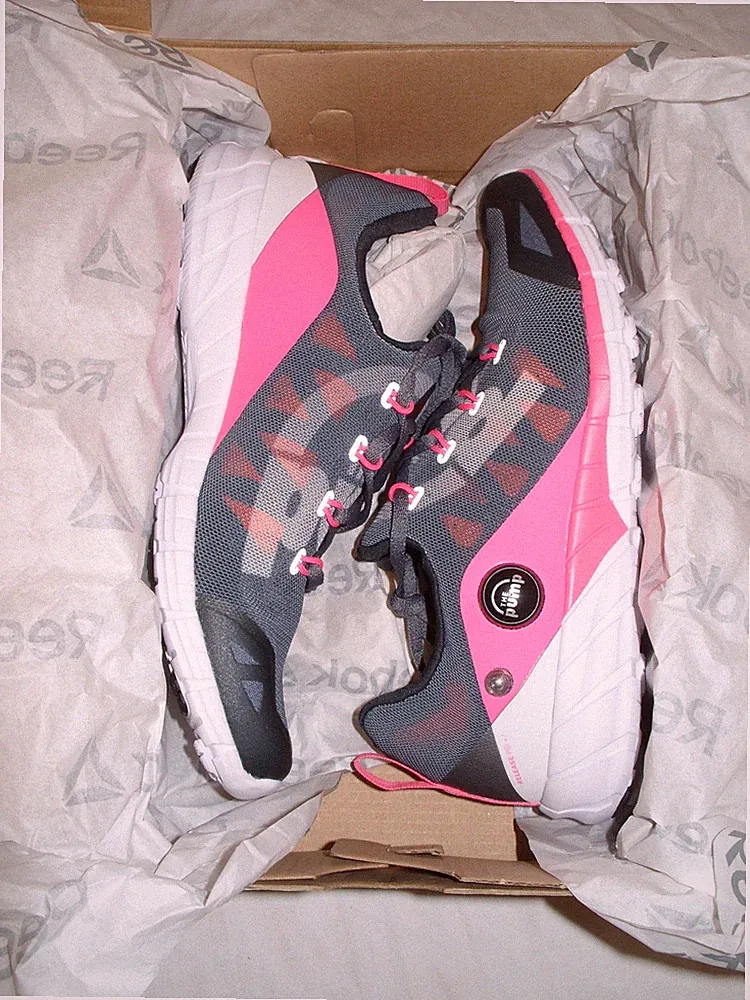 Reebok Zpump Fusion 2.0 Damen Athleten Laufschuhe V72140 ~ Grau/Rosa Neu