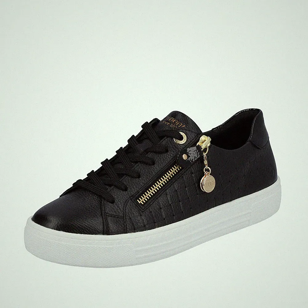Remonte Damen Sneaker,Bequemschuhe,Leder,Wechselfußbett,Schwarz,Gr. 37-43