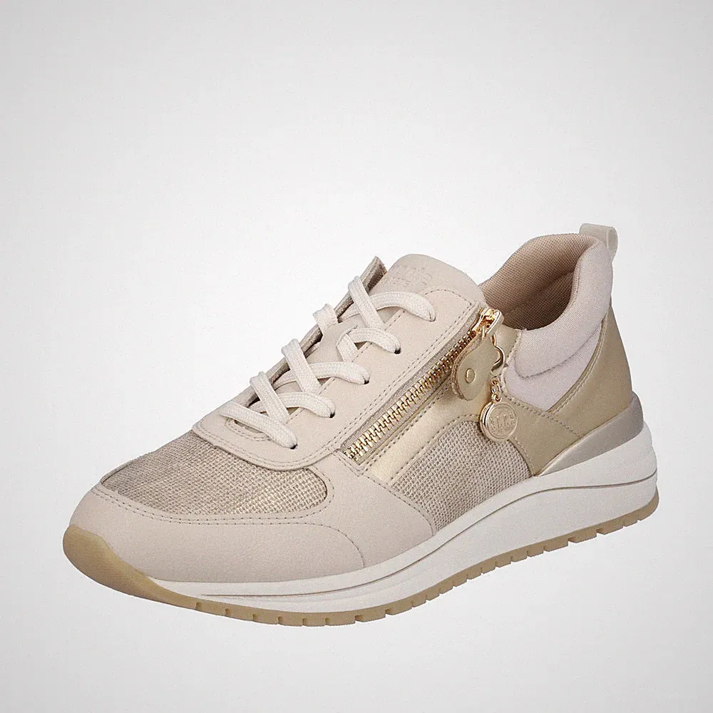 Remonte Damen Sneaker,Schnürhalbschuhe,weiches Fußbett,Beige kombi,Gr. 37-43