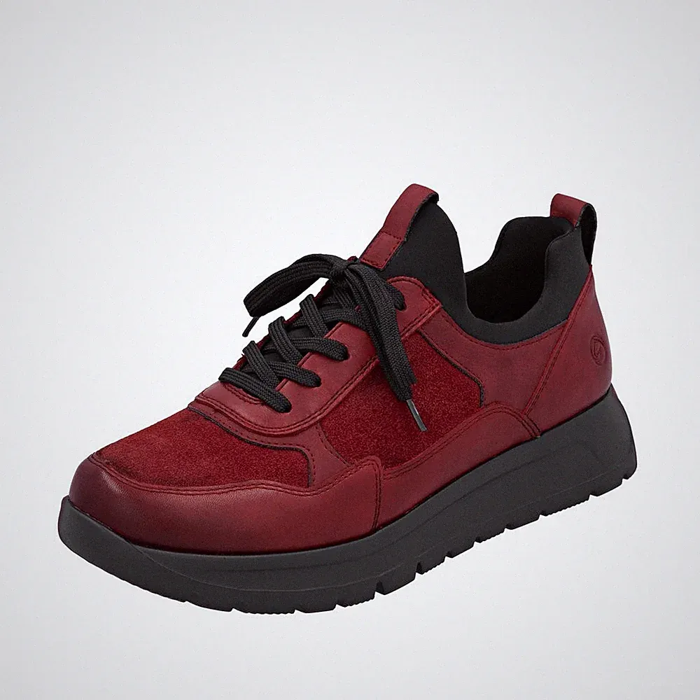 REMONTE Damen Sneaker Slipper rot D2V00-35 Weite H Keilabsatz und lose Einlage
