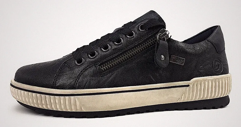 Remonte Damenschuhe Schnürschuhe Sportive Sneaker Schwarz Freizeit