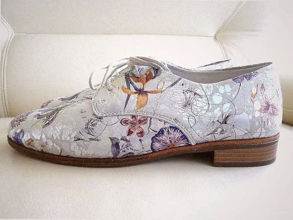Remonte Soft Schnürschuhe Echtleder Grau/Bunt/Silber Gr.38/39G ✅ NEU NP 89,- €