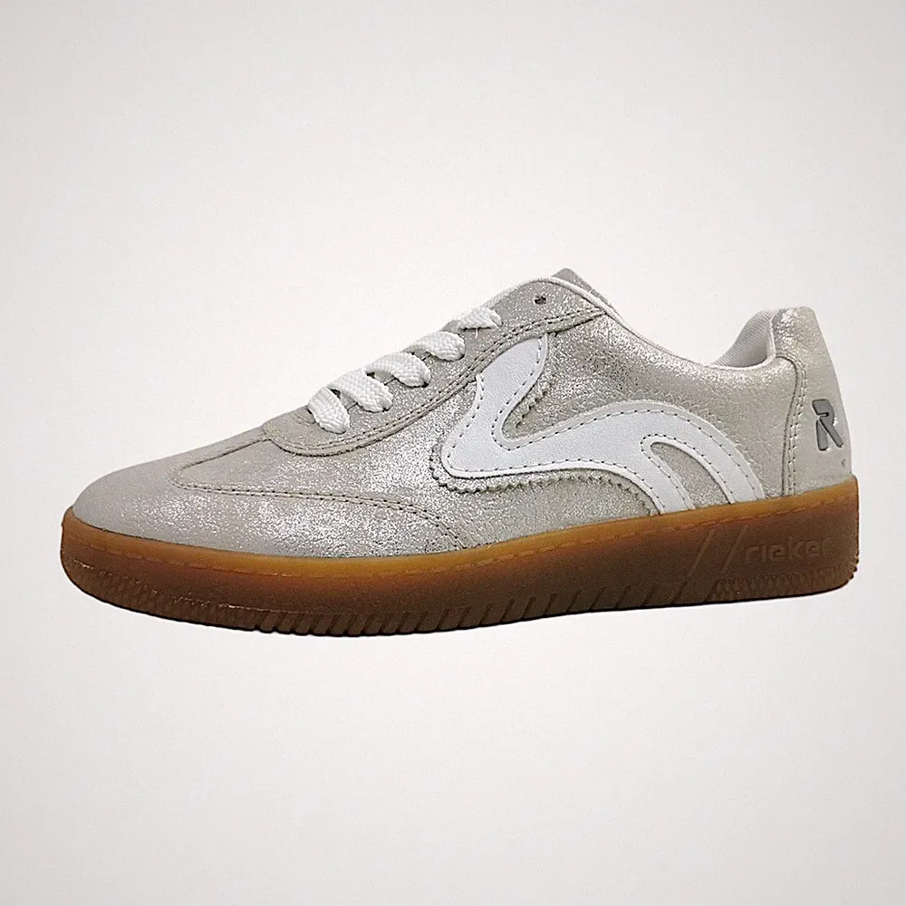 Rieker Aleria/Alabama Damenschuhe Sportive Sneaker low Silber Freizeit