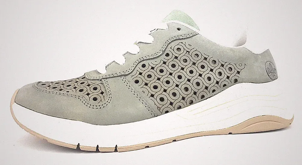 Rieker Damenschuhe Schnürschuhe Sportive Sneaker Grün Freizeit