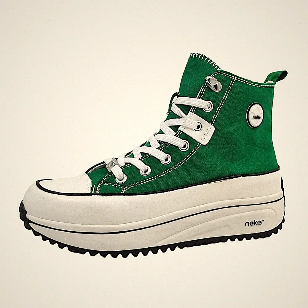 Rieker Damenschuhe Sneaker High Grün Freizeit