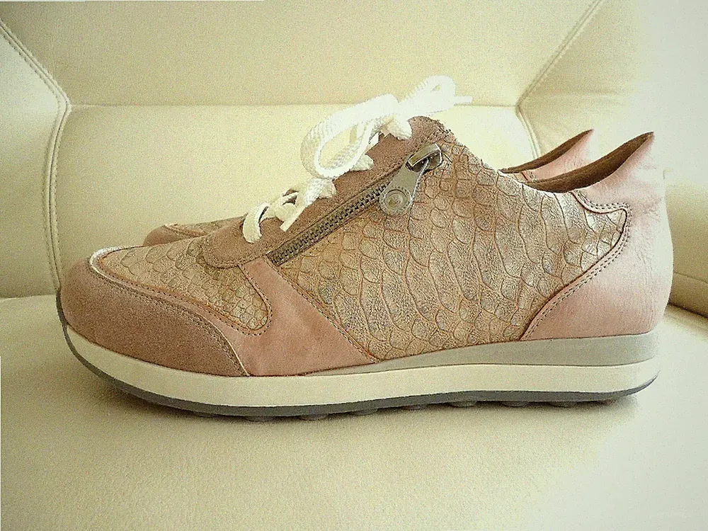 Rieker Halbschuhe Sneaker Nude/Rosè/Silber Gr.40 ✅NEUw. Struktur-Muster Einlagen