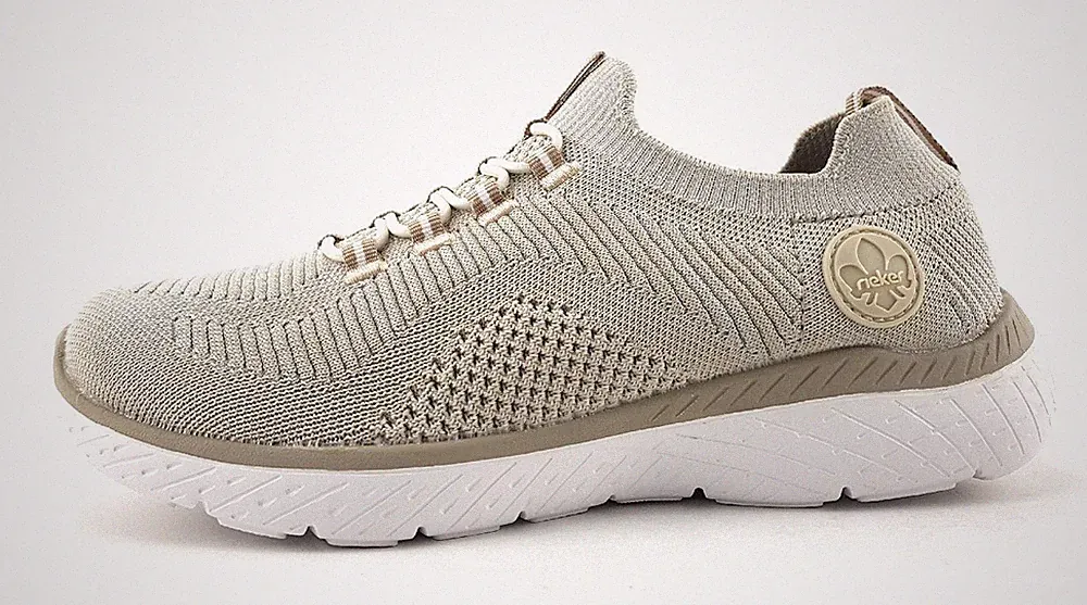 Rieker Knitup 191 Damenschuhe Sneaker Low Beige Freizeit