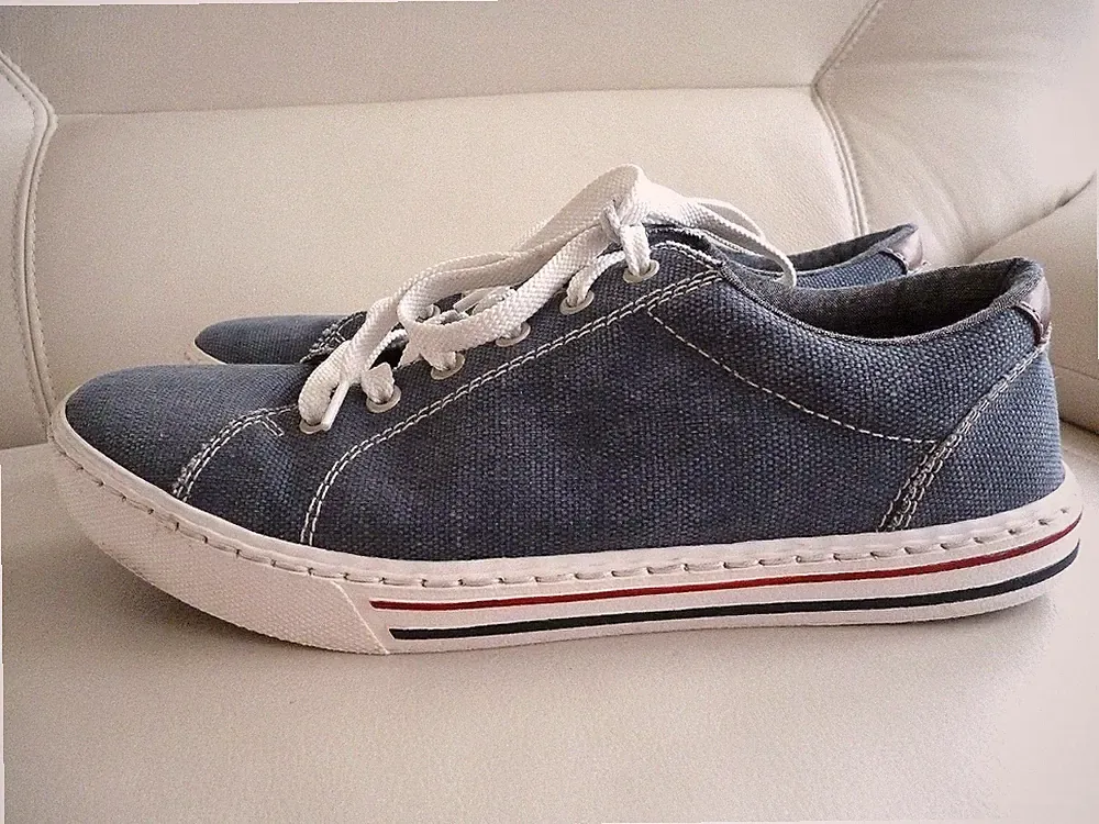 Rieker Schnür-Halbschuhe Sneaker Jeans Blau Gr. 41/41,5 ✅ NEUw. Fußbett