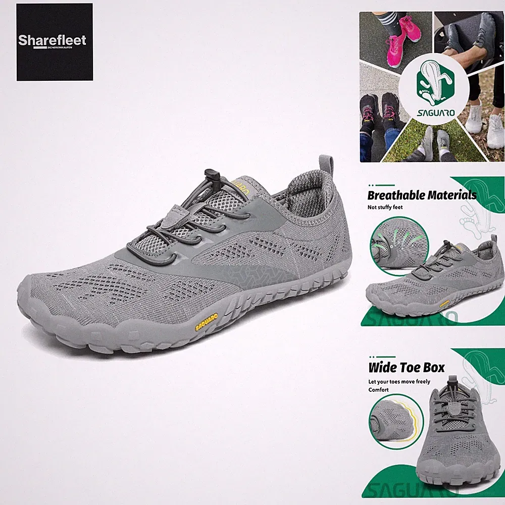 SAGUARO Unisex Barfußschuhe Leicht Atmungsaktiv Tragbar Traillaufschuhe Weich...