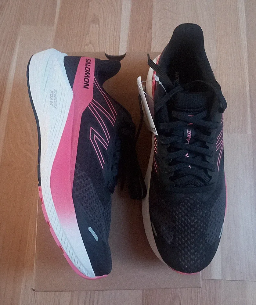 Salomon Aero Blaze W Damen Laufschuhe Leichtgewicht Schwarz/Weiß/Rosa EU 40