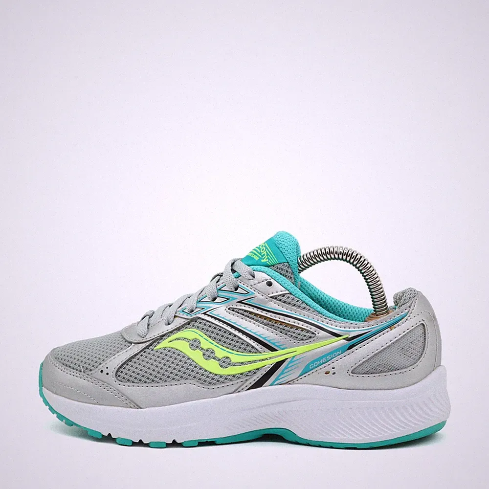 Saucony Damen Cohesion 13 Sportschuh Grau/Türkis/Gelb Low-Top Laufschuhe EU 41