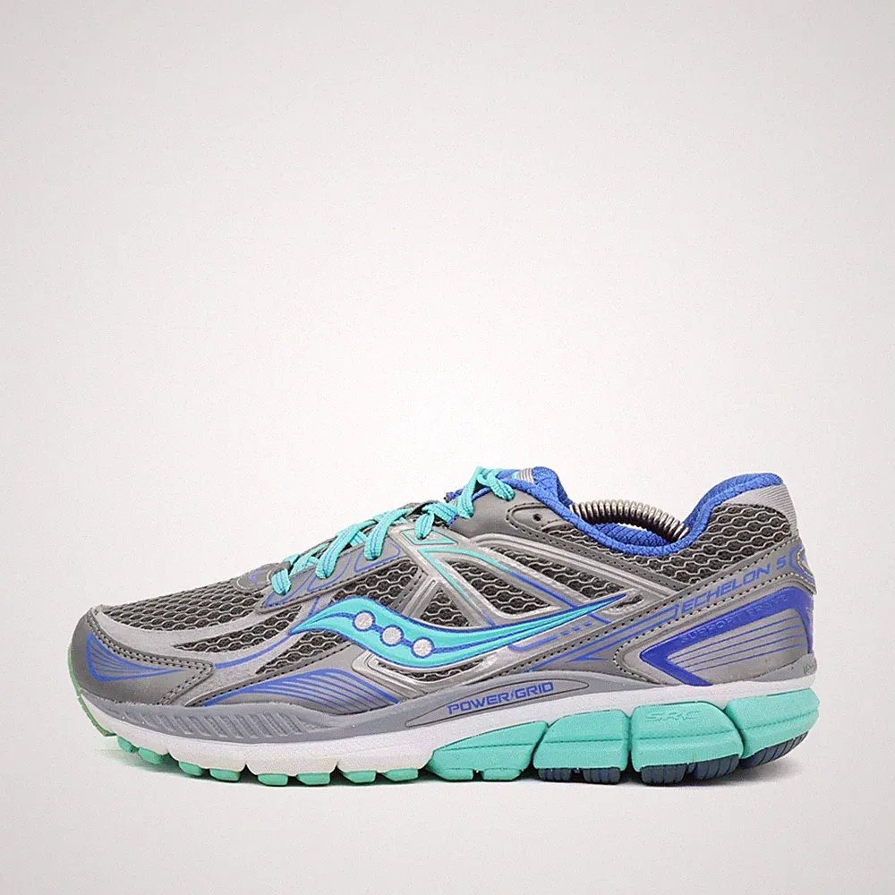 Saucony Damen Echelon 5 Schuhe Grau Blau Mint Low-Top Laufschuhe EU 40