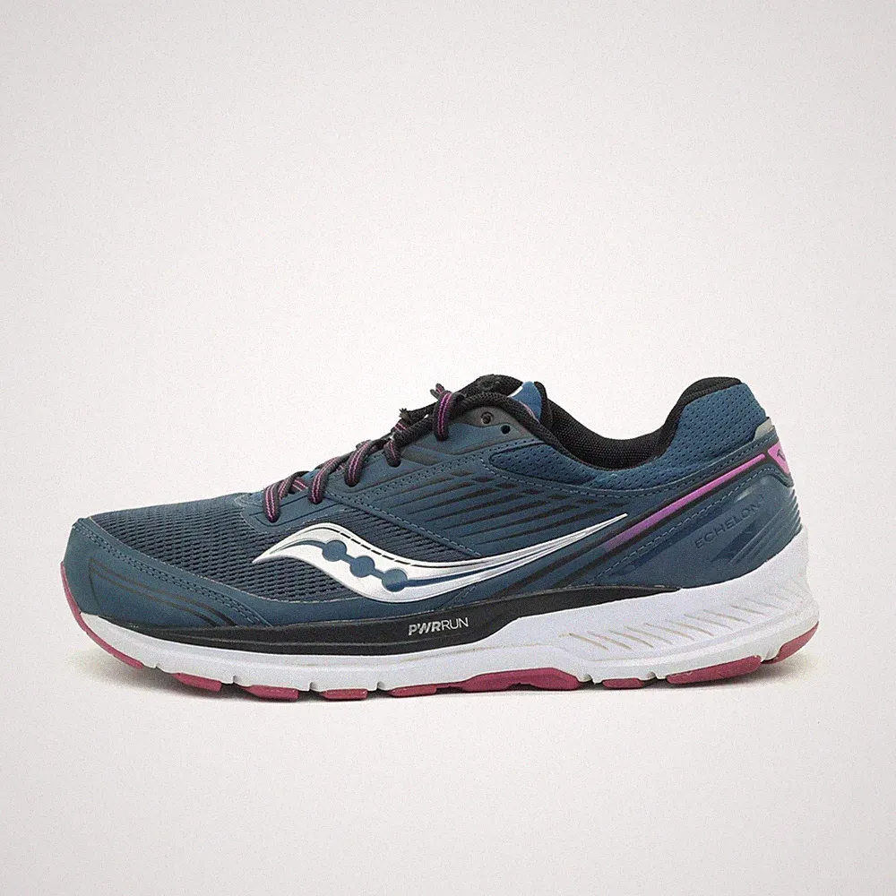 Saucony Damen Echelon 8 Schuhe Blau/Pink PWRRUN-Dämpfung Laufschuhe EU 42