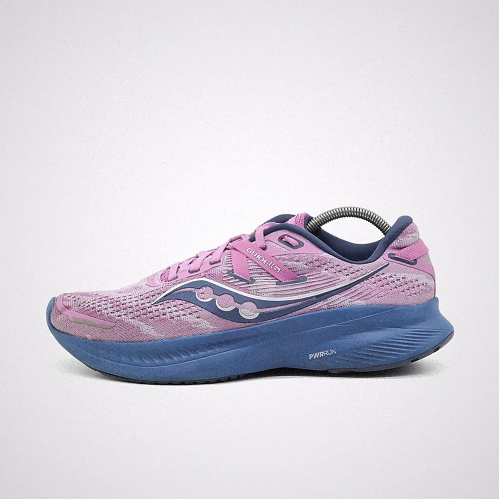Saucony Damen Guide 16 Sneaker Pink/Blau Mesh Niedrig Dämpfung Laufschuh EU 40