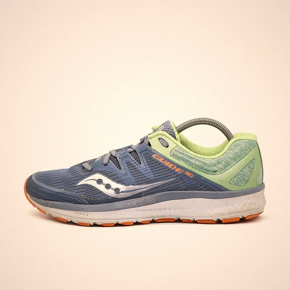 Saucony Damen Guide ISO Sneaker Blau/Mint Synthetik Dämpfung Laufschuhe EU 40.5