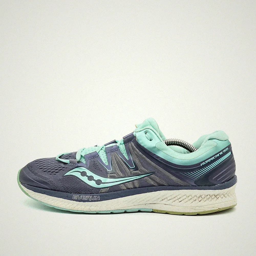 Saucony Damen Hurricane ISO Sneaker Mint/Blau Low-Top Laufschuh EU 40,5