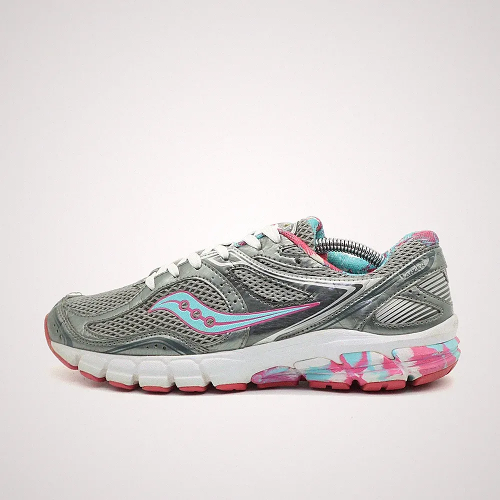 Saucony Damen ProGrid Schuhe Grau/Pink/Türkis Textil Dämpfung Laufschuh EU 39