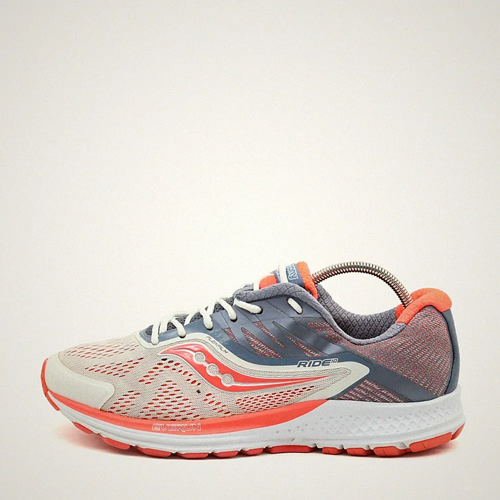 Saucony Damen Ride 10 Schuhe Grau/Orange/Weiß ämpfend Laufschuhe EU 40.5