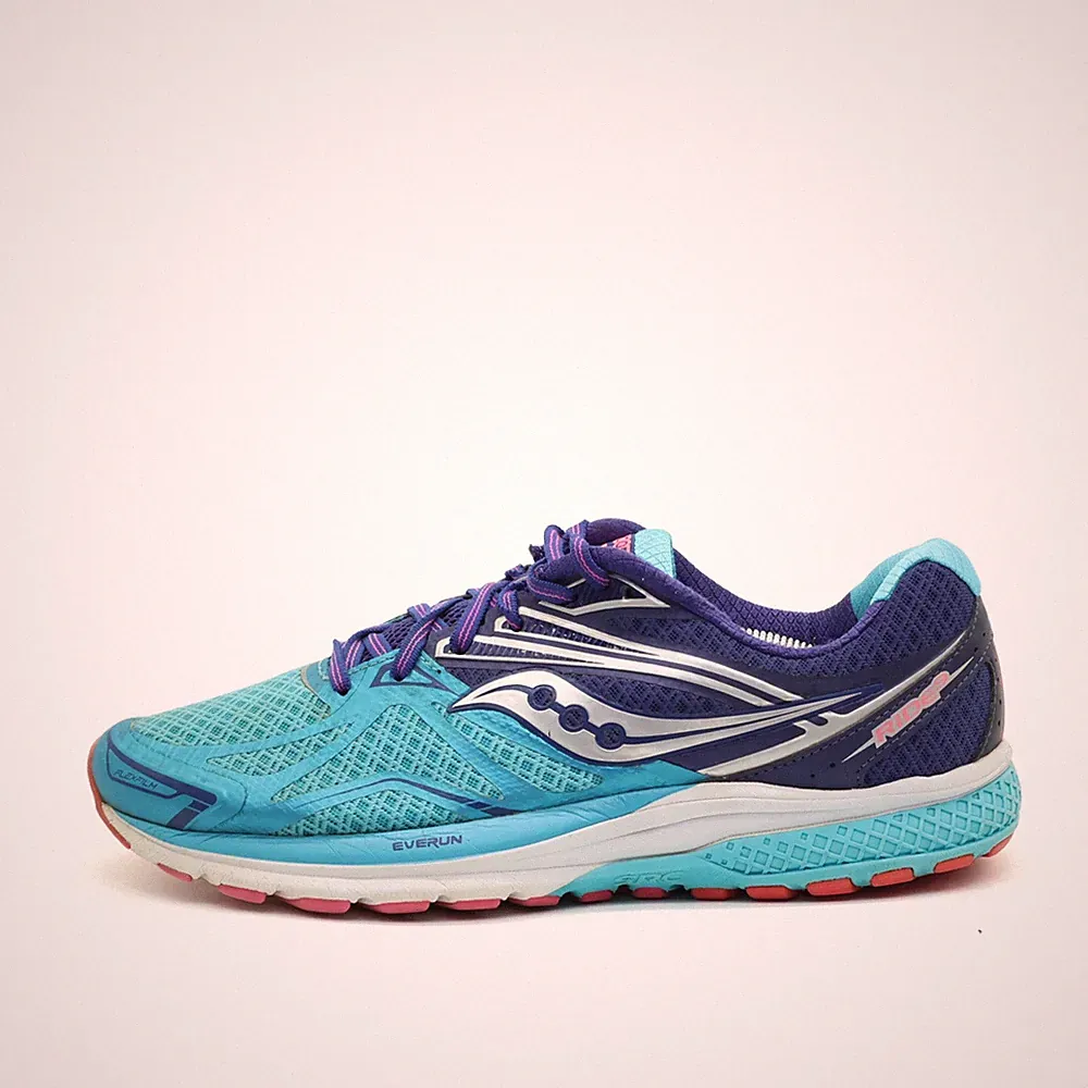 Saucony Damen Ride 9 Sneaker türkis/violett Dämpfung Laufschuhe EU 42.5