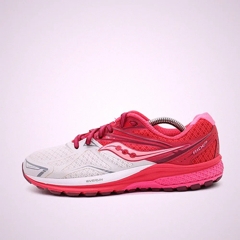 Saucony Damen Ride 9 Sportschuhe pink/weiß/rot Top Laufschuhe EU 39
