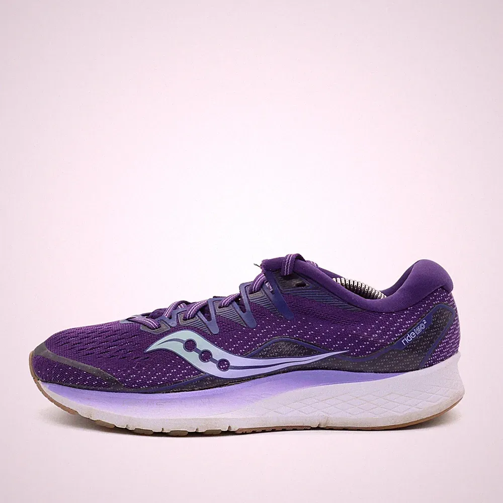 Saucony Damen Ride ISO 2 Sneaker Violett Textil Atmungsaktiv Laufschuhe EU 40