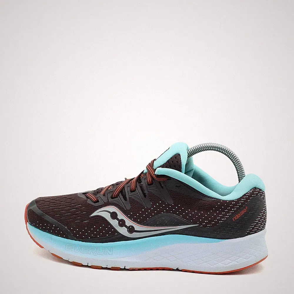 Saucony Damen Ride ISO Sneaker Braun/Türkis Textil Series Laufschuhe EU 38