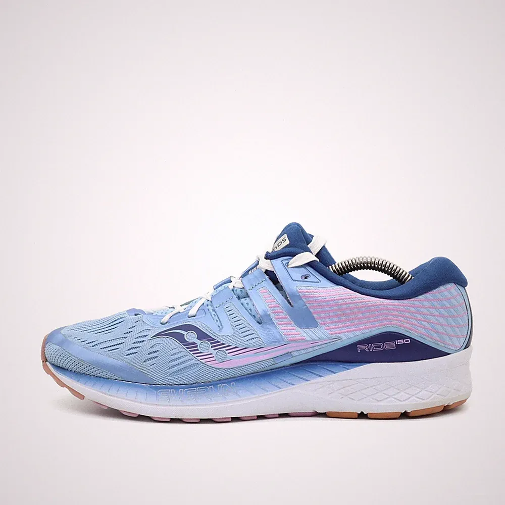 Saucony Damen Ride ISO Sneaker Hellblau Textil/TPU ämpfung Laufschuh EU 42