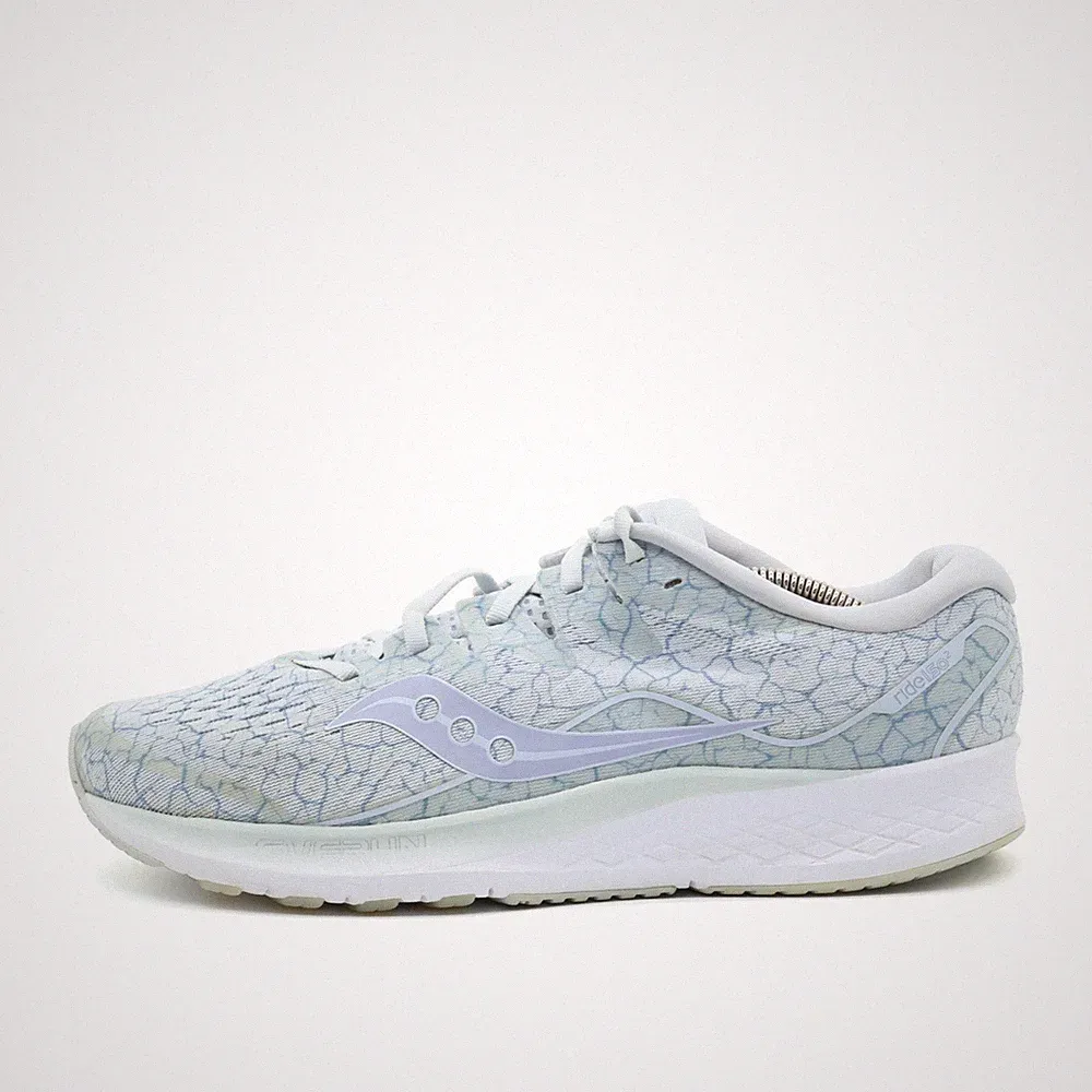 Saucony Damen Ride ISO Sneaker Weiß Blau Textil Atmungsaktiv Laufschuhe EU 42.5