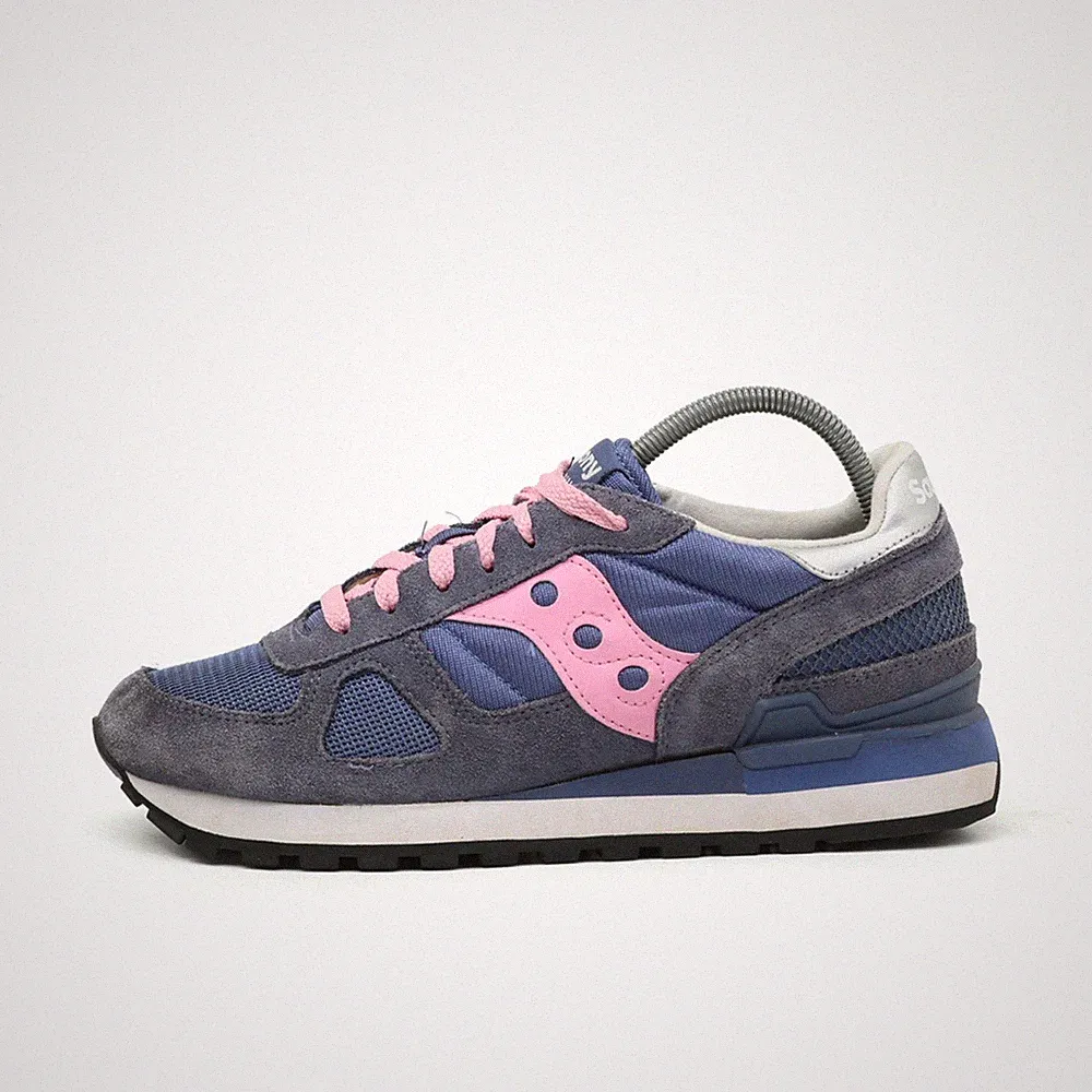 Saucony Damen Shadow Original Schuhe Violett/Blau/Rosa Gepolstert Sneaker EU 41