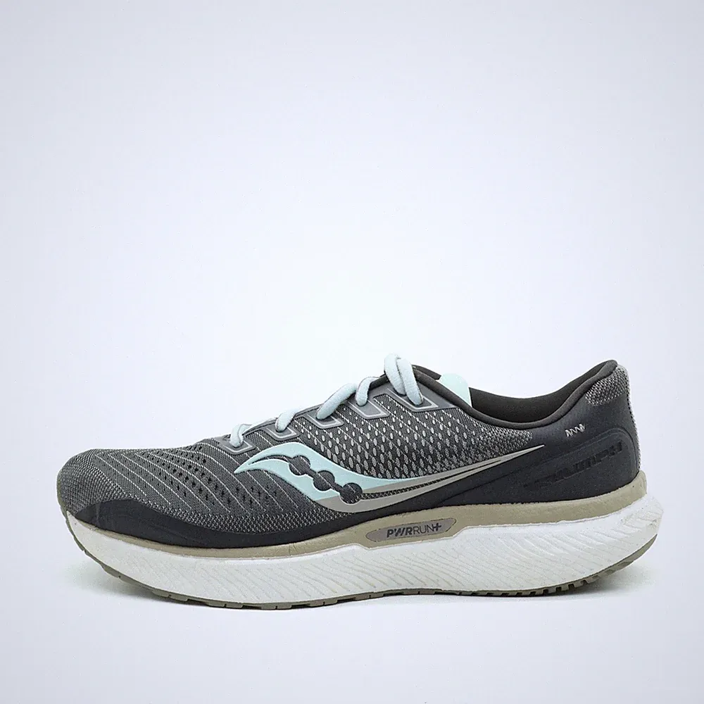 Saucony Damen Triumph 18 Laufschuhe Grau/Weiß/Mint Dämpfung