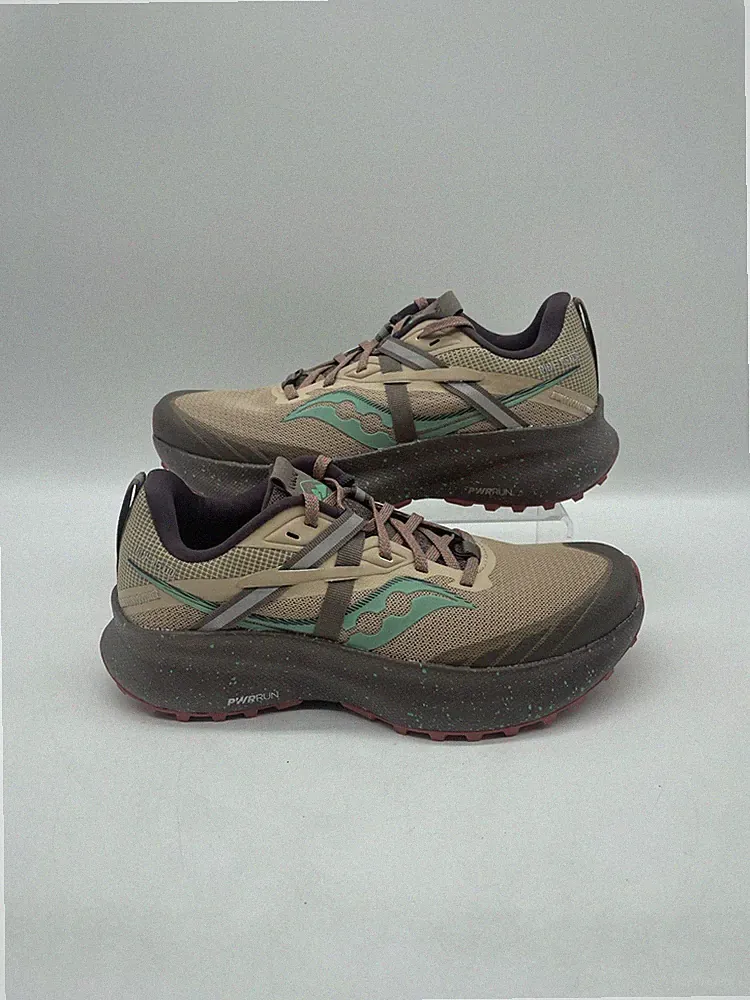Saucony Ride 15 TR Damen-Traillaufschuhe khaki-grün UK 3,5 EU 36 neu ohne Karton