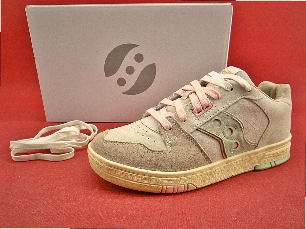 Saucony SONIC LOW Sneaker Laufschuhe Sport Damen Schuhe beige grün Leder Gr.39