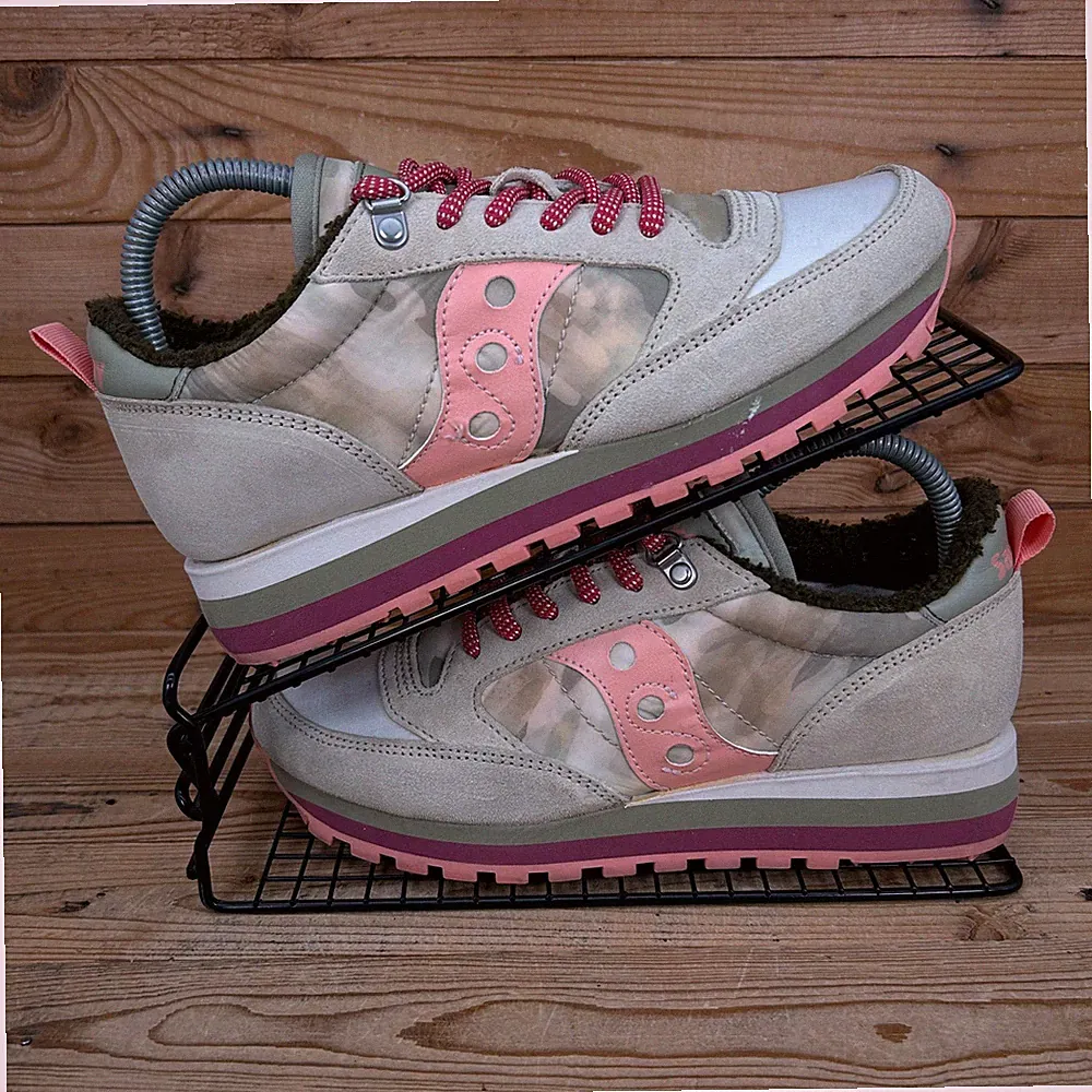 Saucony Turnschuhe Damen Größe UK 6 Jazz Triple Retro Berggrün Pfirsich Schuhe