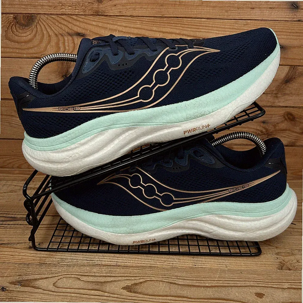 Saucony Turnschuhe Damen Größe UK 9 Ride 19 blau Straßenlauf gepolstert Walk Schuhe