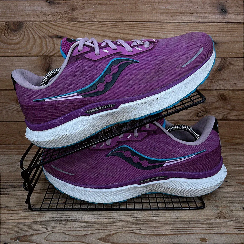 Saucony Turnschuhe Damen Größe UK 9 Triumph 19 pink blau Straßenlauf Fitnessschuhe