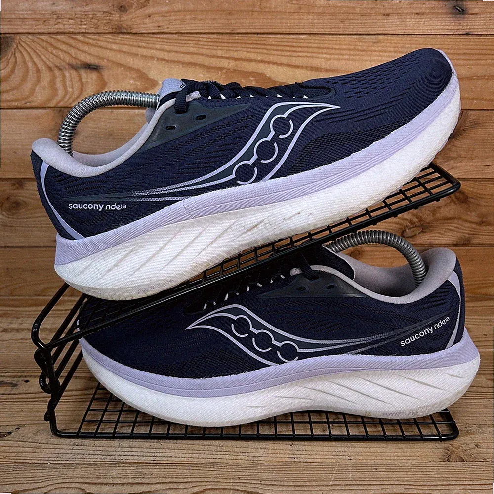 Saucony Turnschuhe Damengröße UK 6,5 Ride 18 marineblau Straßenlauf gepolsterte Schuhe