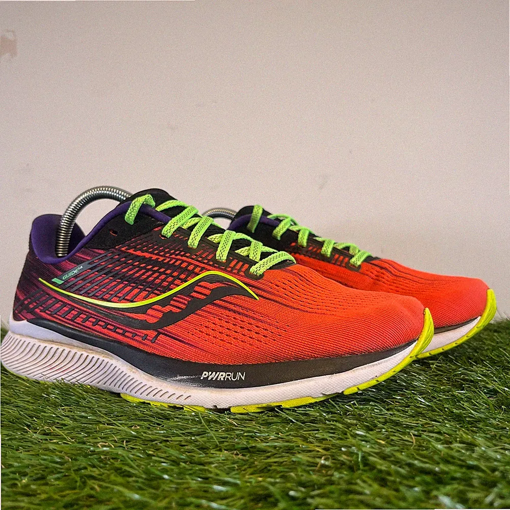 Saucony Turnschuhe Größe 7,5 Damen rot Guide 14 Schnürschuhe sportliche Laufschuhe