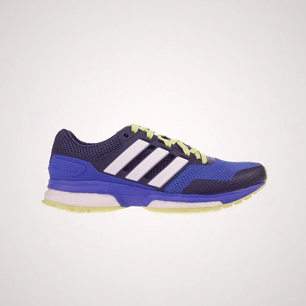 Schuhe Lauf Damen Adidas Running Response Boost 2 B33499 Weiß-Blau-Gelb