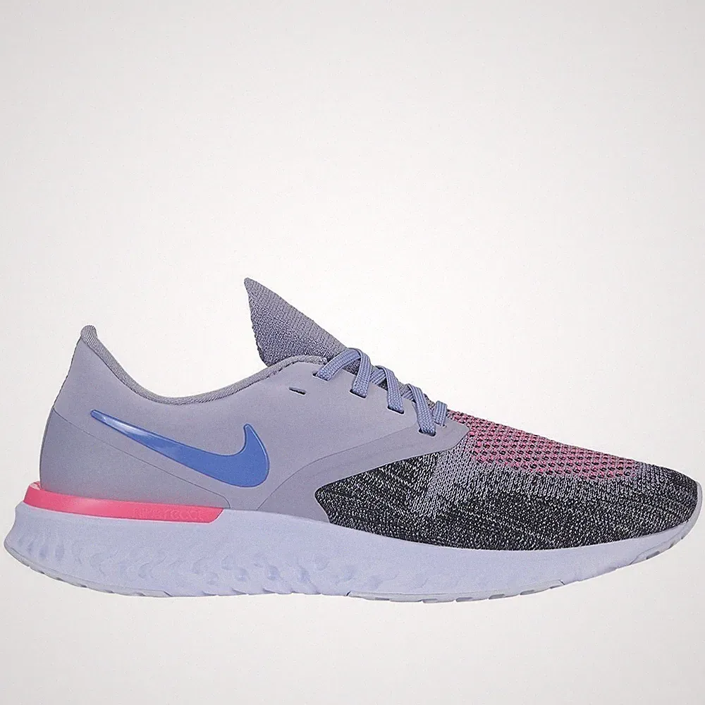 Schuhe Lauf Damen Nike W Odyssey React 2 Flyknit AH1016500 Blau-Rosa