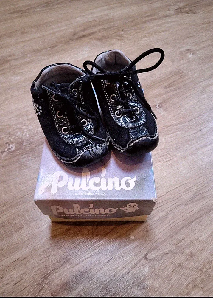 Schwarze Lauflernschuhe Barfussschuhe Von Pulcino Naturino Gr. 19