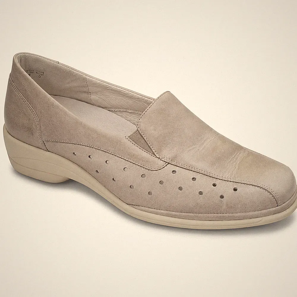 Semler Damen Slipper Beige Echtleder Komfortschuhe Weite K Made in Germany