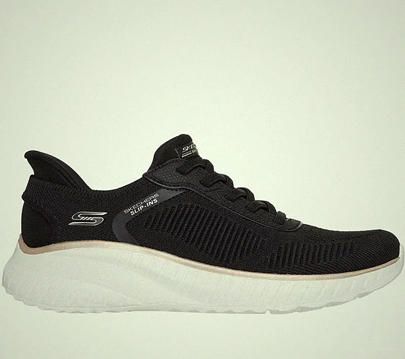 Skechers BOBS SQUAD Damen Schuhe Schwarz Memory Foam 117497 BKGD Running