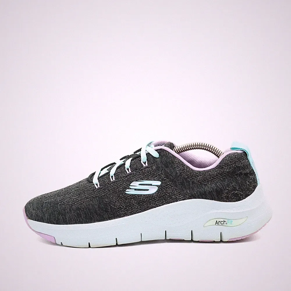 Skechers Damen Arch Fit Sneaker Schwarz Textil Innensohle Laufschuh EU 37.5
