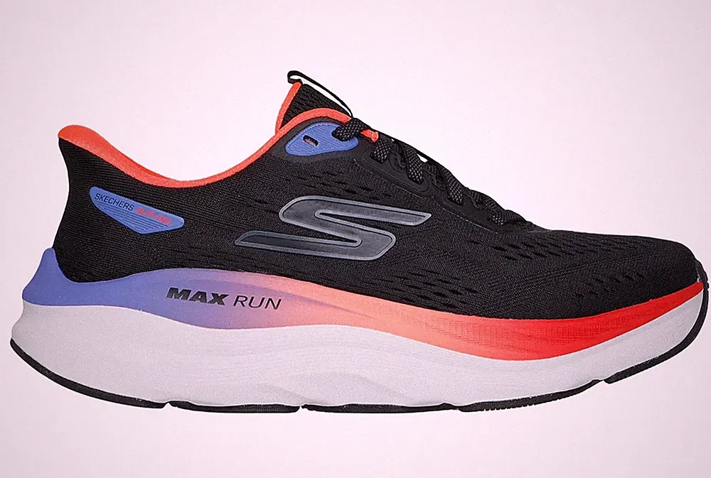 Skechers Damen Laufschuhe Max Cushioning Max Run Slipper Schuhe schwarz