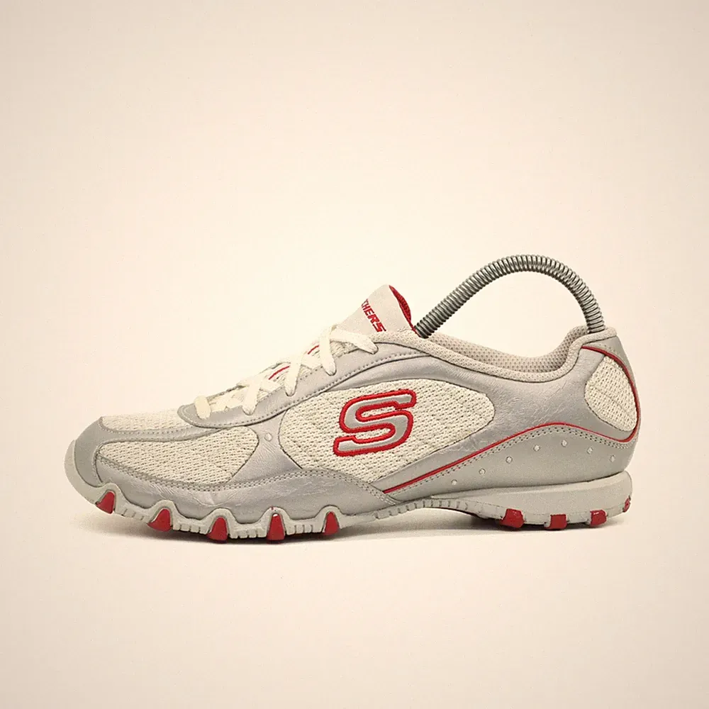 Skechers Damen SN 21278 Slrd Schuh Weiß Rot Leder Sportschuhe Sneaker EU 36.5