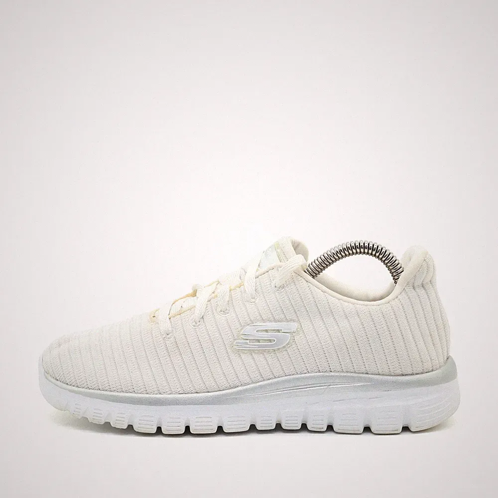 Skechers Damen SN 8750087 Sneaker Weiß Textil Low-Top Memory Foam EU 36