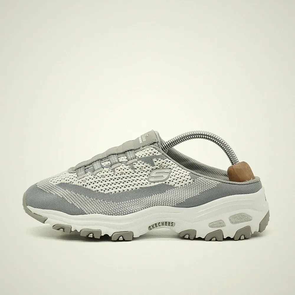 Skechers Damen Sneaker EU 38 SN 11957 Grau Weiß Textil Laufschuhe