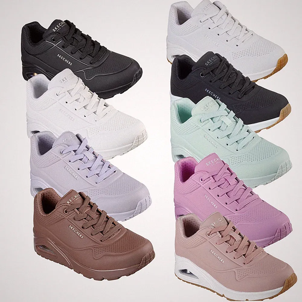 Skechers Damen Uno Stand On Air Sneaker Memory-Schaum Einlage Laufschuhe 2023