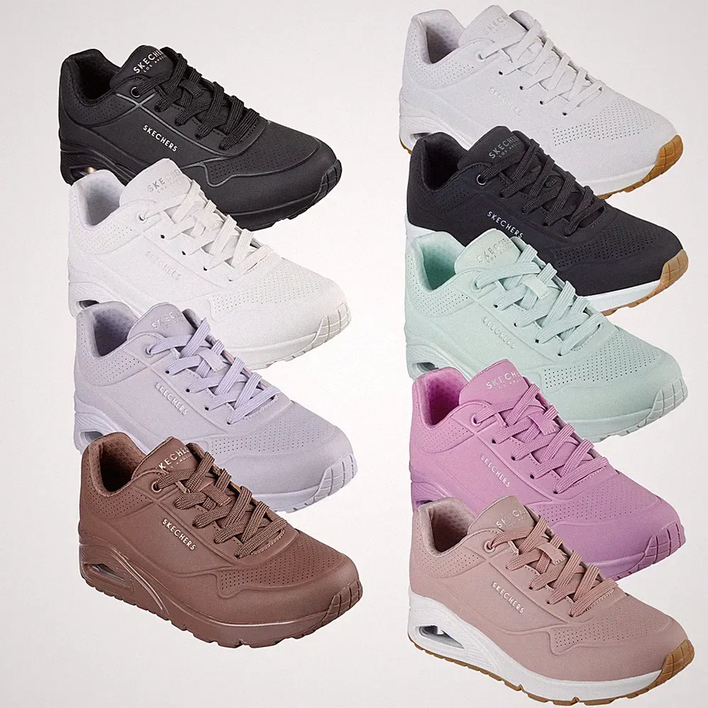 Skechers Damen Uno Stand On Air Sneaker Memory-Schaum Einlage Laufschuhe 2023