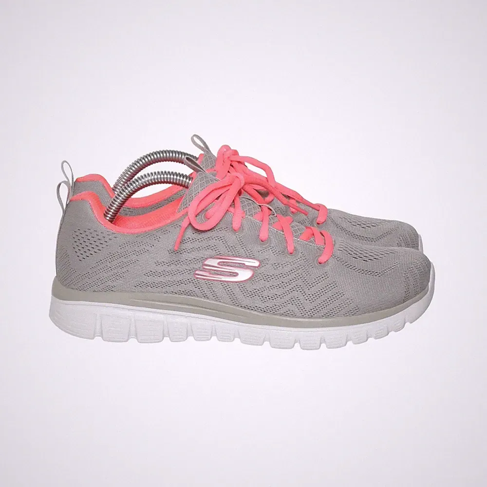 Skechers, Laufschuhe, Größe: 39, Grau/Pink/Weiß, Damen #CzT